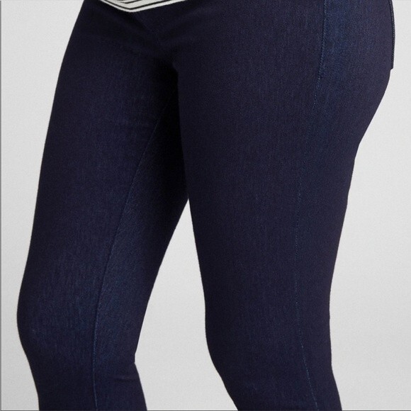 GAP Maternity Ankle Jeggings Dark Wash Sz 18/34R Stretchy Adjustable Side Panels - Picture 13 of 13